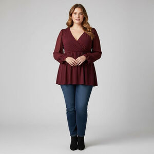 Torrid 0X zinfandel surplice ity babydoll top size large or 0X holiday